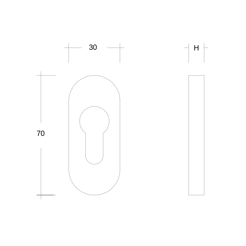 Schuifrozet ovaal SR 30.6
