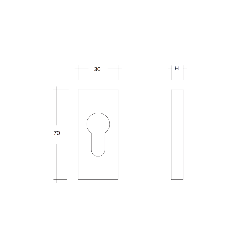 Schuifrozet rechthoekig SR 30.7