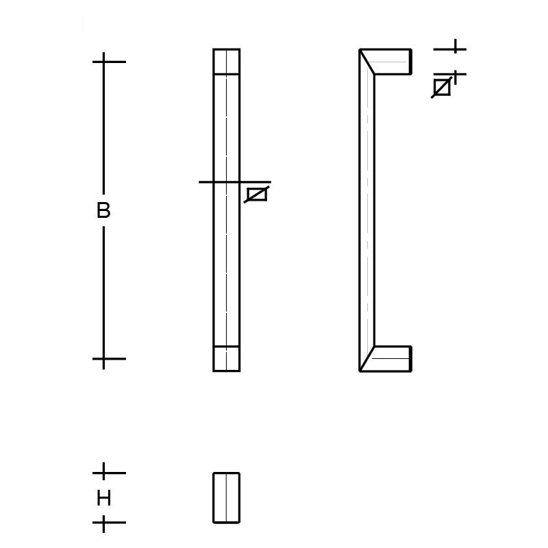 Deurgreep 30 x 20 MM U-VORM ES 3020.ug