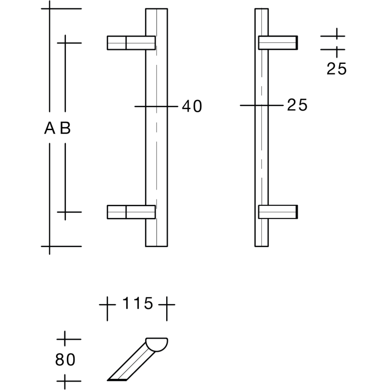 Deurgreep halfrond schuinwijzend ES 4025.16